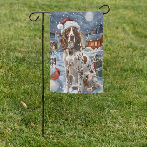 English Setter Winter Wonderland Christmas Joy Garden Flag