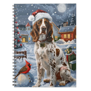 English Setter Winter Wonderland Christmas Joy Notebook