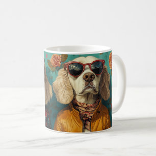 English Setter With Heart Roses Valentine's Day Coffee Mug