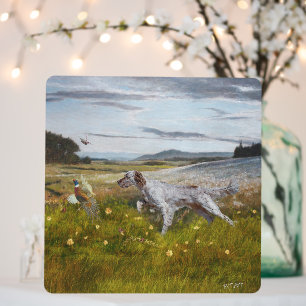 English setter with pheasants, art   foam board