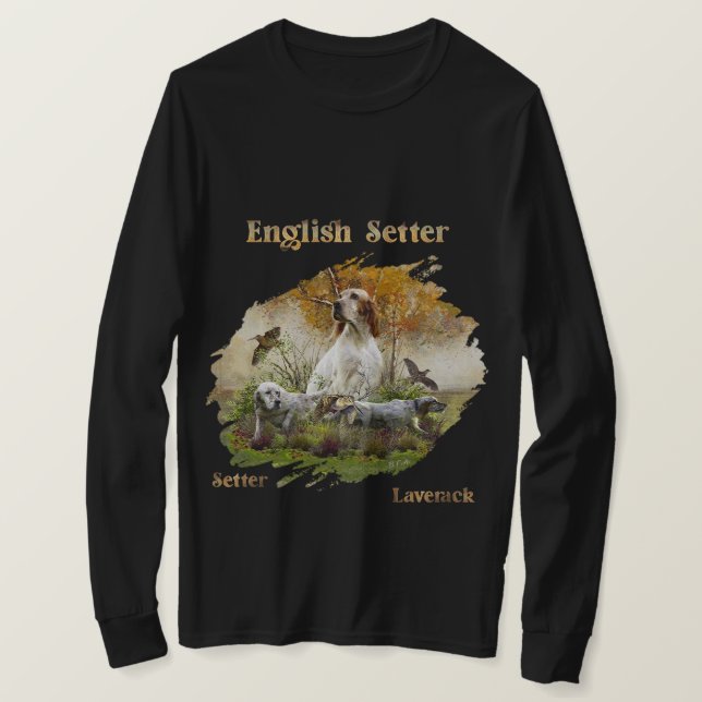 English setter with pheasants, art    T-Shirt (Design Front)