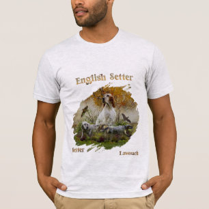 English setter with pheasants, art T-Shirt