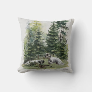 English setter , Woodcock Hunting , Art Throw Pillow