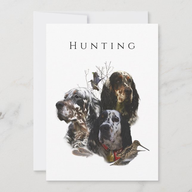 English Setter , woodcock hunting  Invitation (Front)