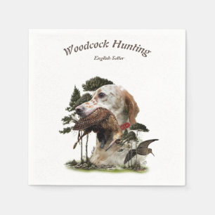 English Setter , woodcock hunting Napkins
