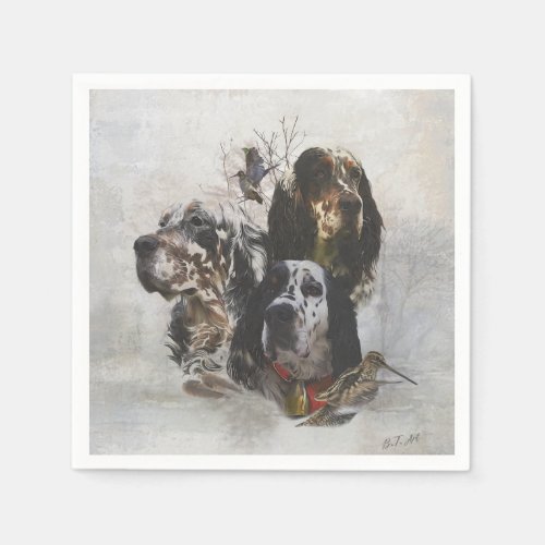 English Setter  woodcock hunting  Napkins