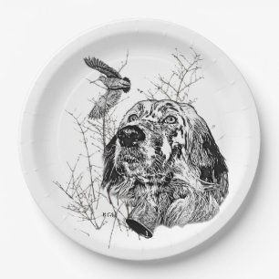 English Setter , Woodcock hunting Paper Plates