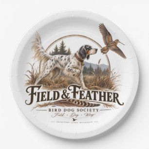 English Setter , woodcock hunting Paper Plates