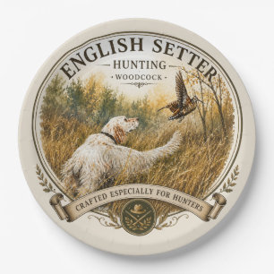 English Setter , woodcock hunting Paper Plates