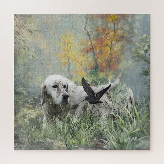 English Setter , woodcock hunting season , Art Jigsaw Puzzle (Vertical)
