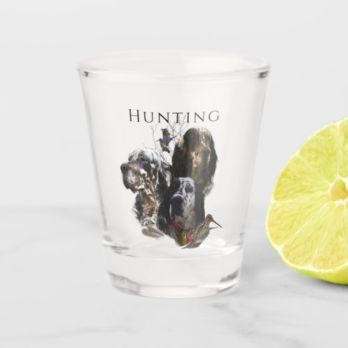 English Setter  woodcock hunting  Shot Glass