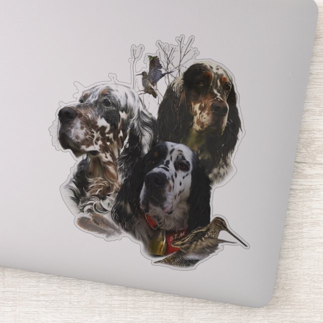 English Setter , woodcock hunting  Sticker (Detail)