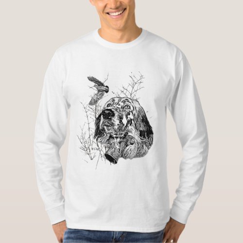 English Setter  Woodcock hunting T_Shirt