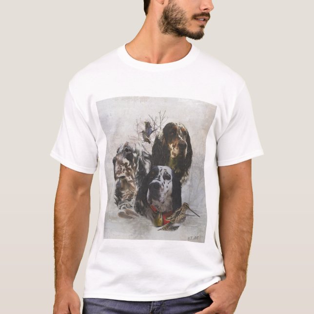 English Setter , woodcock hunting  T-Shirt (Front)