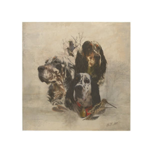 English Setter , woodcock hunting  Wood Wall Art