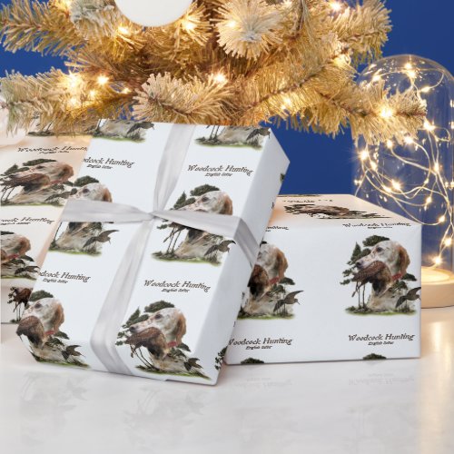 English Setter  woodcock hunting  Wrapping Paper