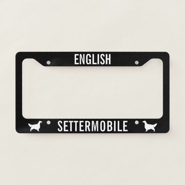 English Settermobile English Setter Silhouettes License Plate Frame (Front)