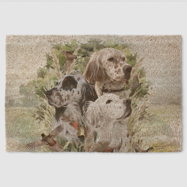 English Setters  Fiber Doormat (Front)