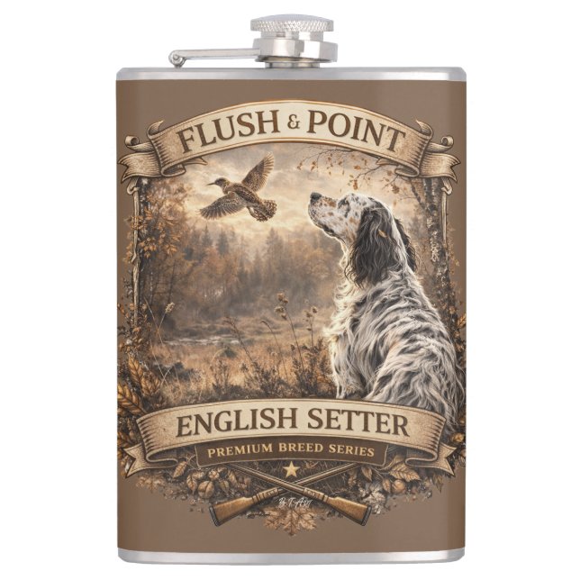 English Setters Flask (Front)