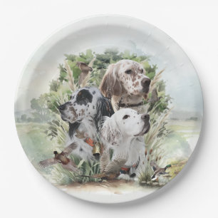 English Setters Paper Plates