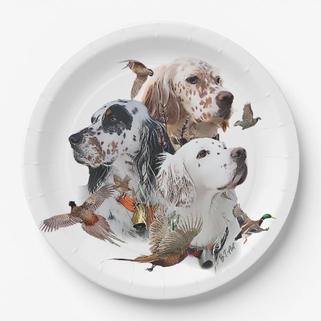 English Setters  Paper Plates (Front)