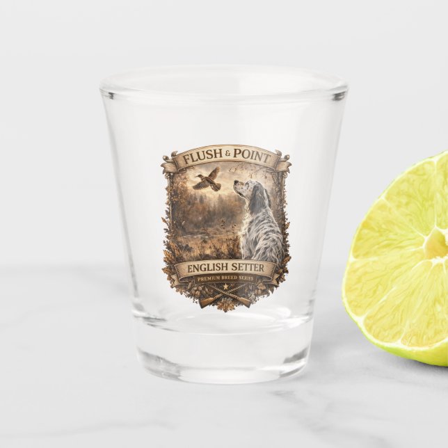 English Setters Shot Glass (Front)