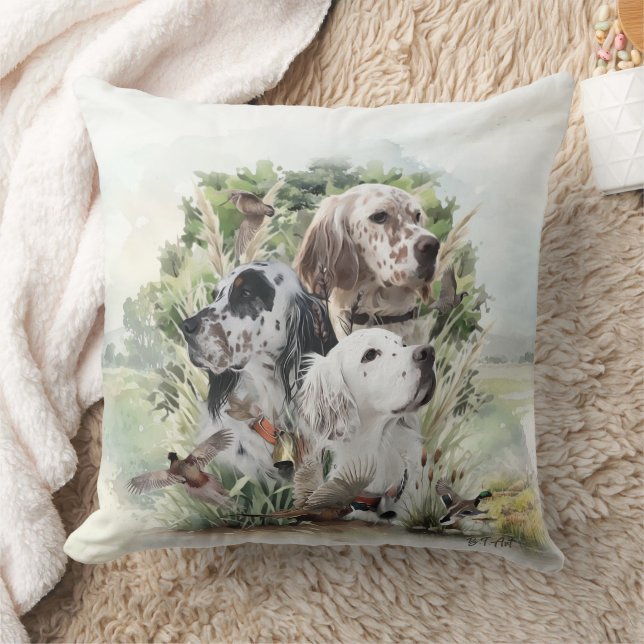 English Setters  Throw Pillow (Blanket)