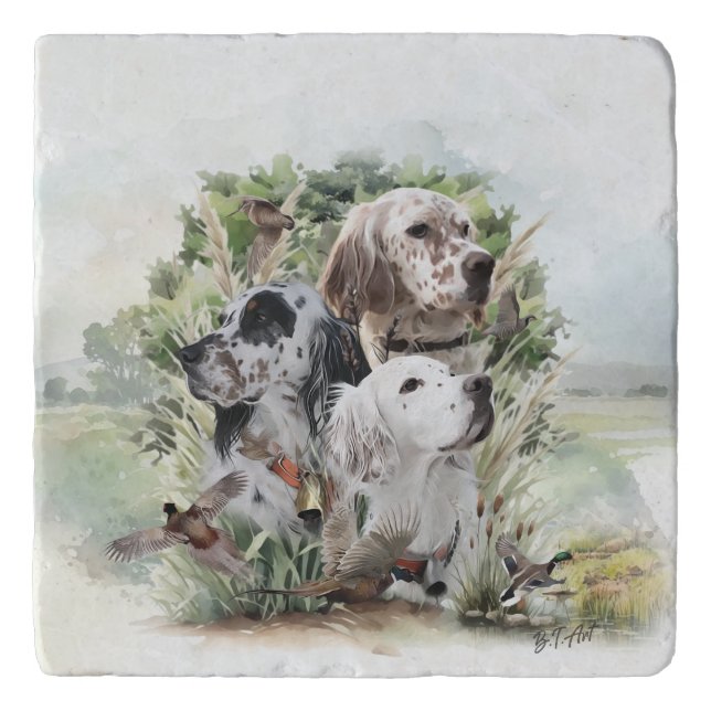 English Setters  Trivet (Front)