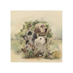 English Setters Wood Wall Art
