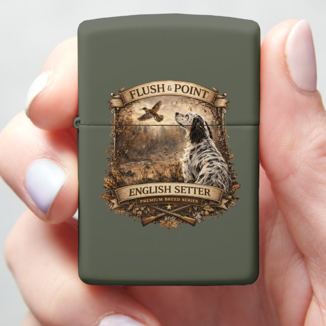 English Setters Zippo Lighter (In Hand)
