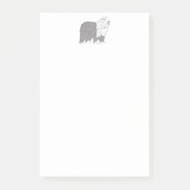 English Sheepdog Post-it Notes (Front)