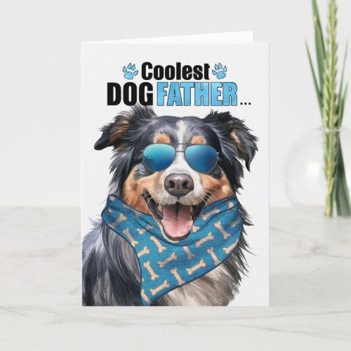English Shepherd Dog Coolest Dad Fathers Day Holiday Card