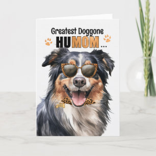 English Shepherd Dog Greatest HuMOM Mother's Day Holiday Card