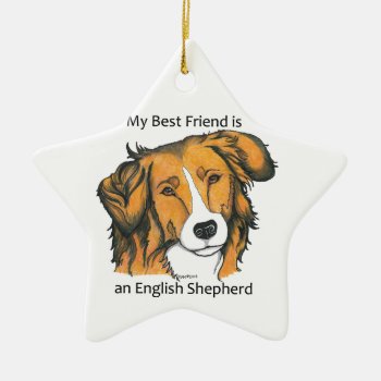 English Shepherd Gifts - Sable Ceramic Ornament by ArtfulPawDesigns at Zazzle