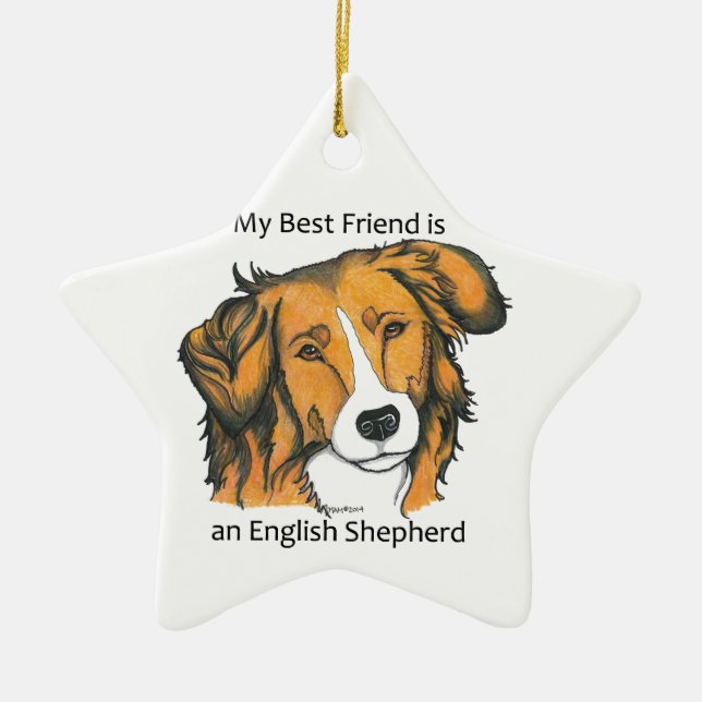 English Shepherd gifts - sable Ceramic Ornament (Front)