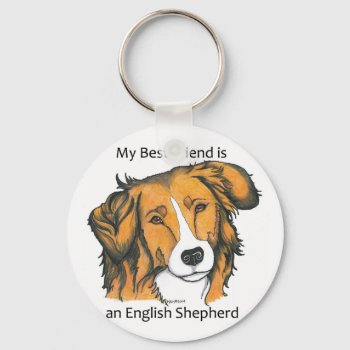 English Shepherd Keychain by ArtfulPawDesigns at Zazzle