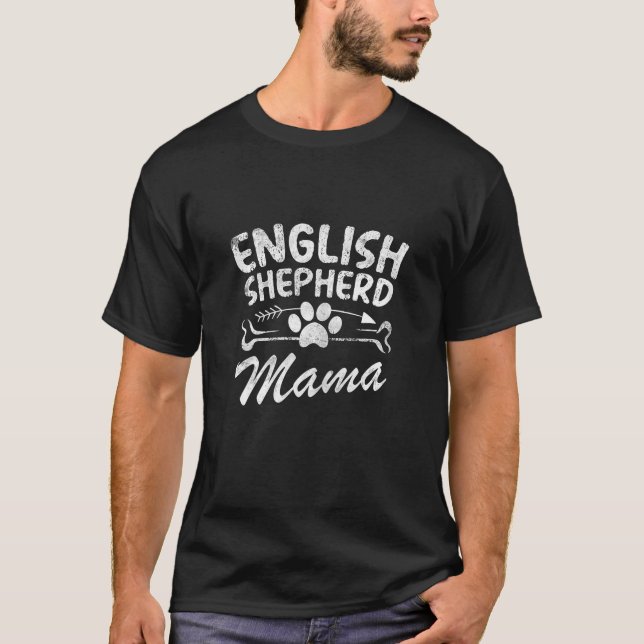 English Shepherd Mama Best Dog Owner Mom Ever Moth T-Shirt (Front)