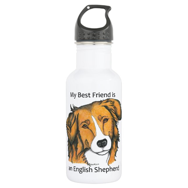 English Shepherd - sable Water Bottle (Front)