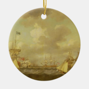 English Ships Coming to Anchor in a Fresh Breeze ( Ceramic Ornament