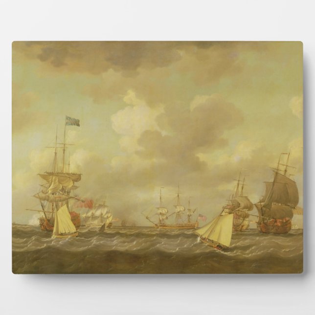 English Ships Coming to Anchor in a Fresh Breeze ( Plaque (Front)