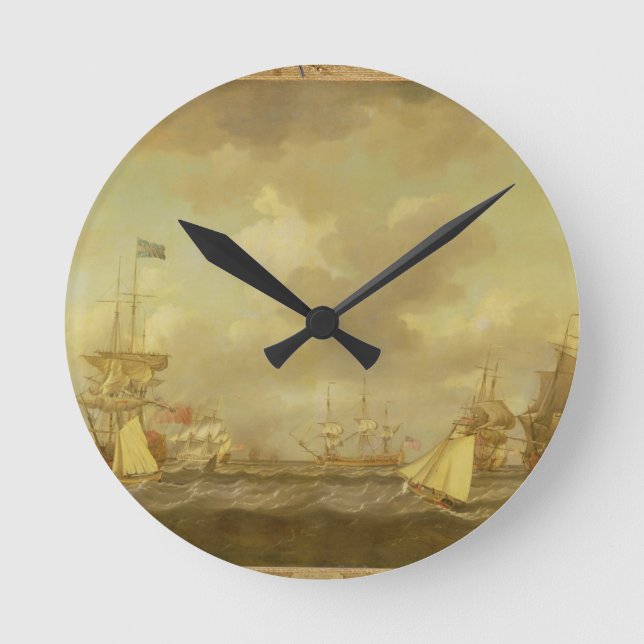 English Ships Coming to Anchor in a Fresh Breeze ( Round Clock (Front)