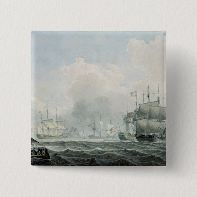 English Ships of War Pinback Button (Front)
