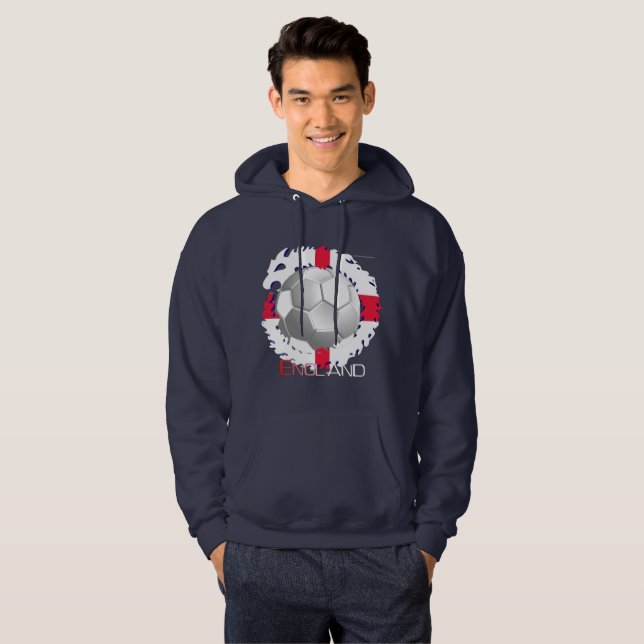 English Soccer Dragon Men's Hoodie (Front Full)