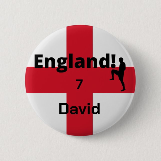 English Soccer Player customizable Button (Front)