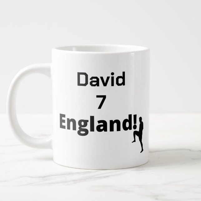 English Soccer Player customizable  Giant Coffee Mug (Left)