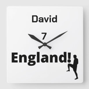 English Soccer Player customizable Square Wall Clock