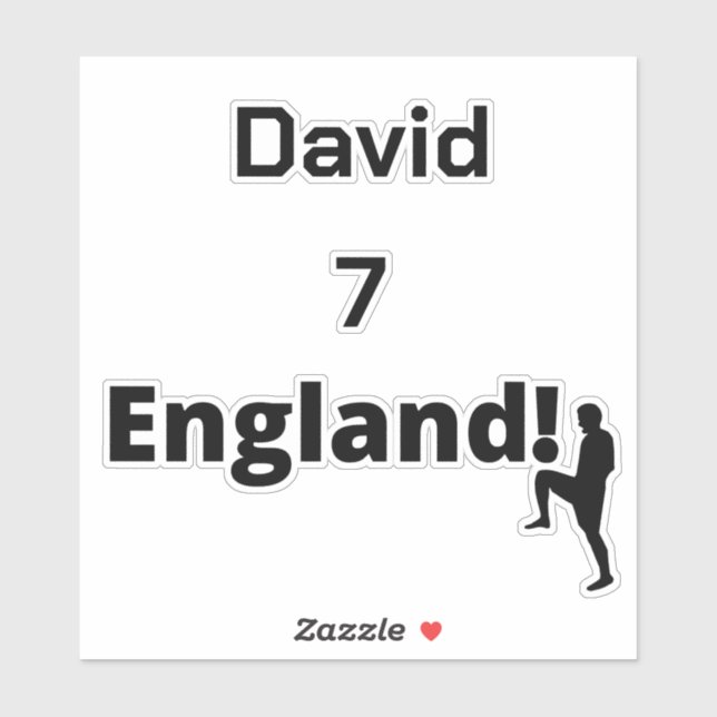 English Soccer Player customizable  Sticker (Sheet)