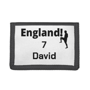 English Soccer Player customizable Trifold Wallet