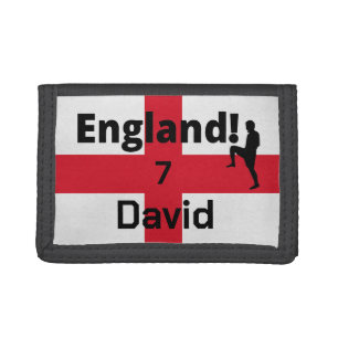 English Soccer Player customizable Trifold Wallet