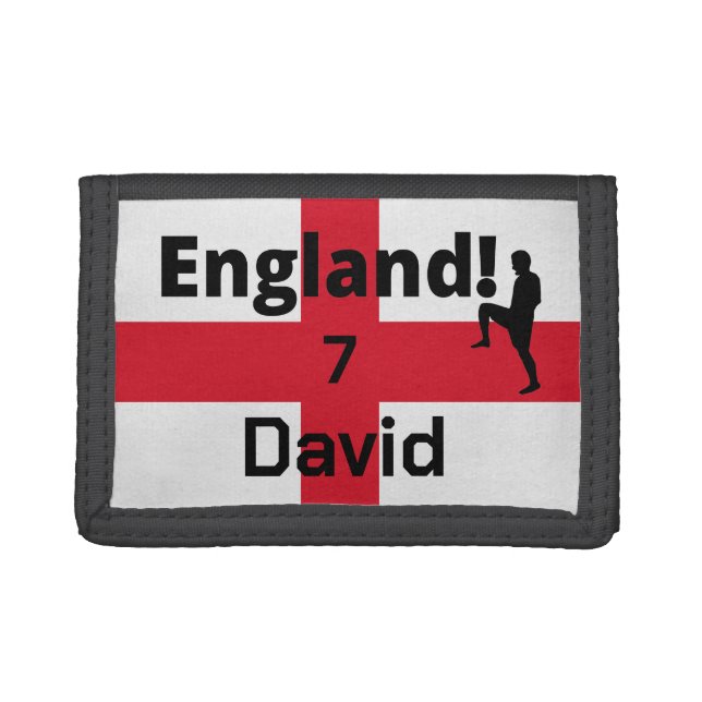 English Soccer Player customizable Trifold Wallet (Front)